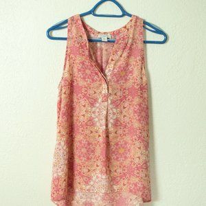 Caroline Belle Floral Short Sleeve Top size med